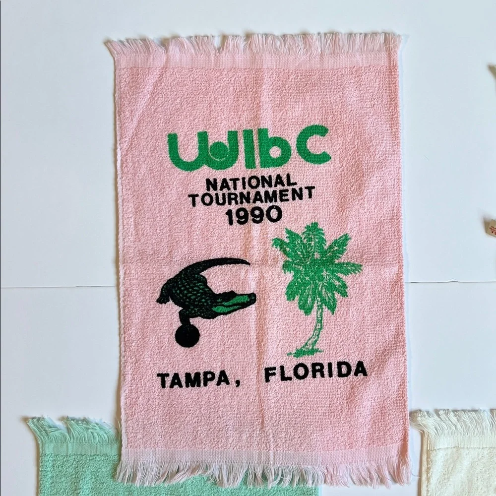 vintage Bowling club Towels Set of 4- Cedar rapids, Tampa FL, & effingham